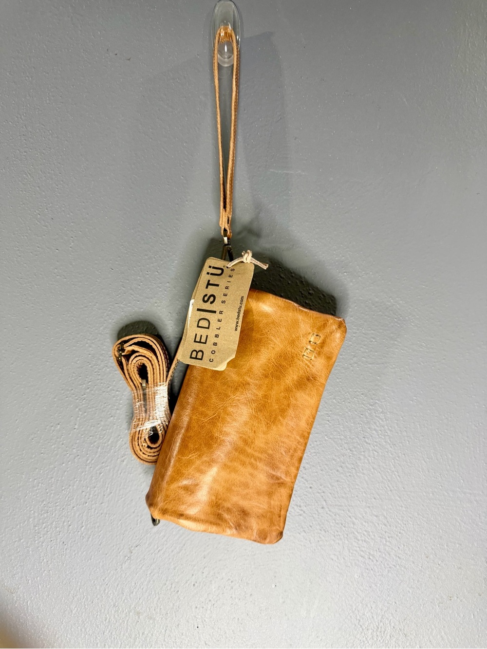Bed Stu Tan Leather Crossbody Wristlet